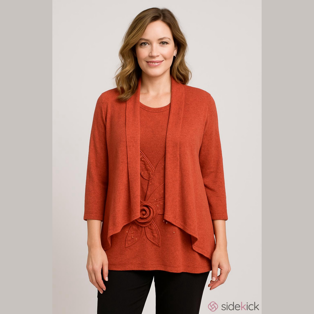 Pretty Angel Rust Cardigan Dress Set